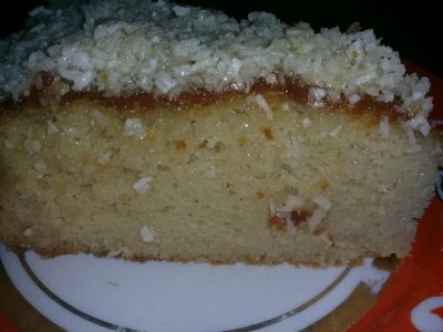 gluten free coconut cake with coconut frosting